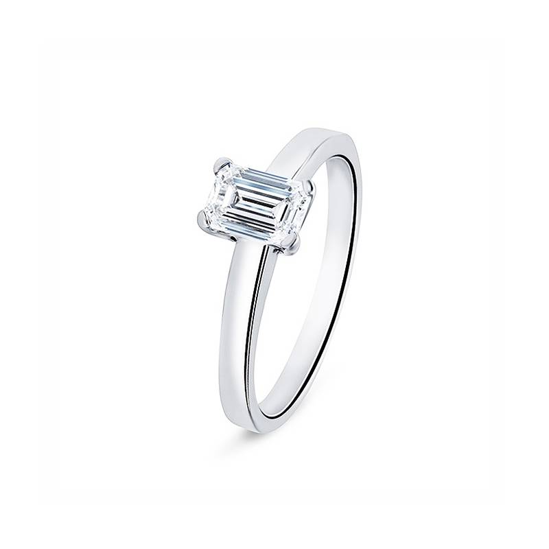 Anillo "Emerald Cut" talla esmeralda de 0.70 cts-2