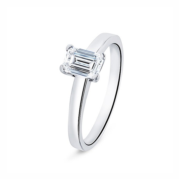 Anillo "Emerald Cut" talla esmeralda de 0.70 cts 2