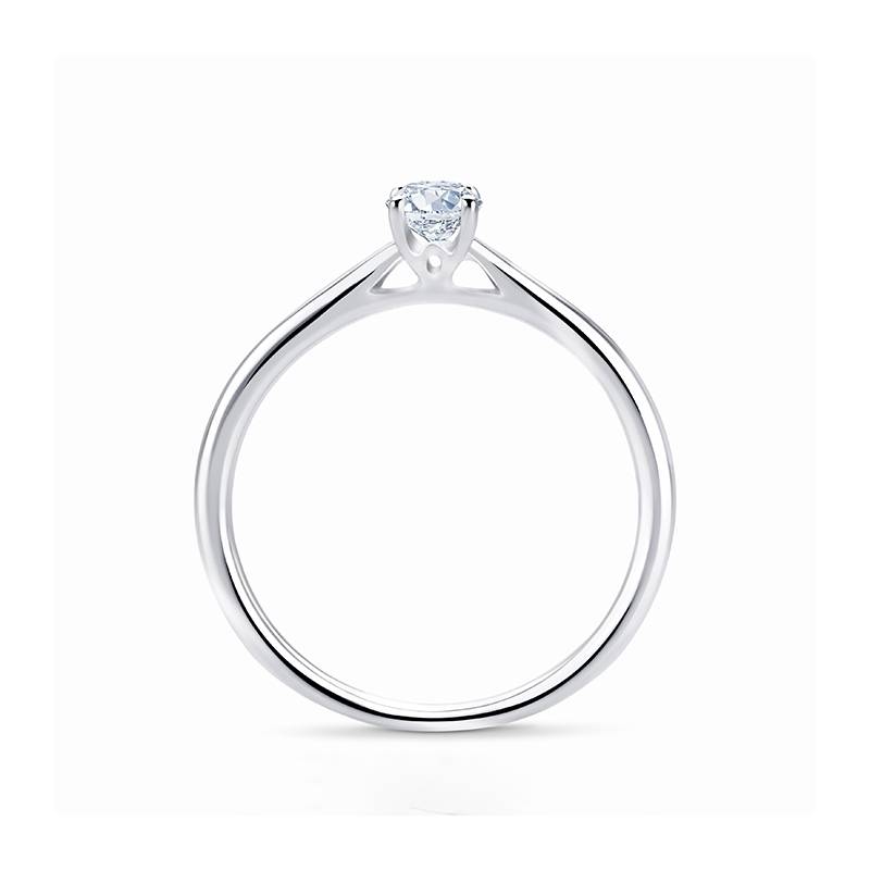 anillo oro blanco diamante ovalado