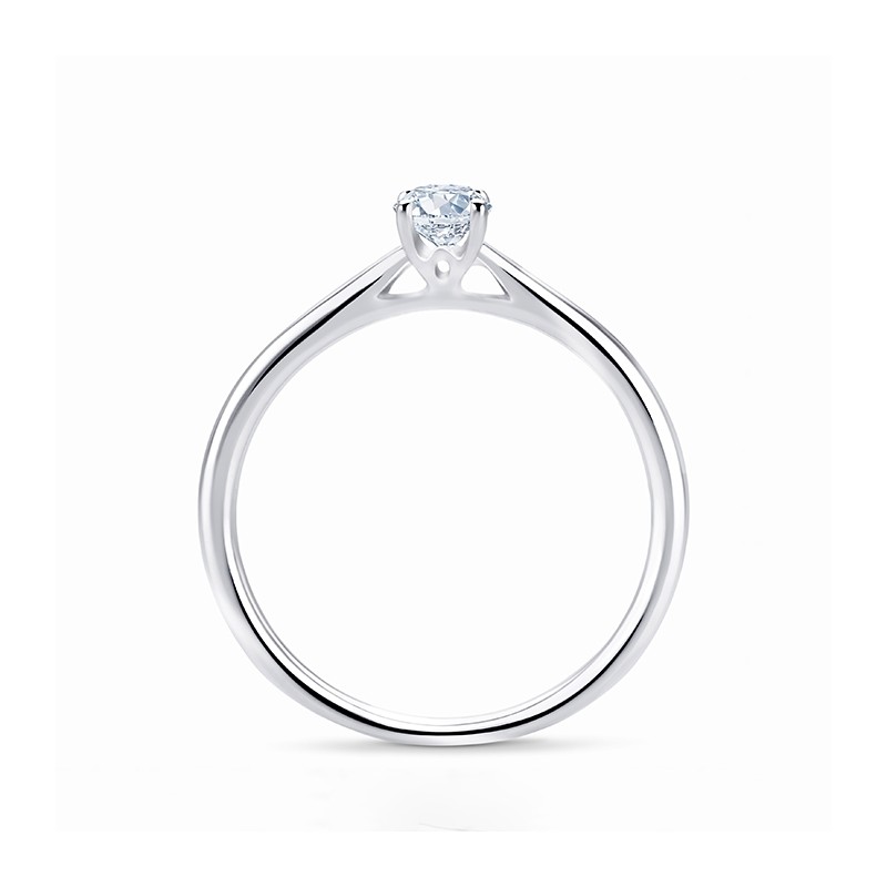 Anillo Solitario Diamante "Oval S" Oro Blanco talla oval-3