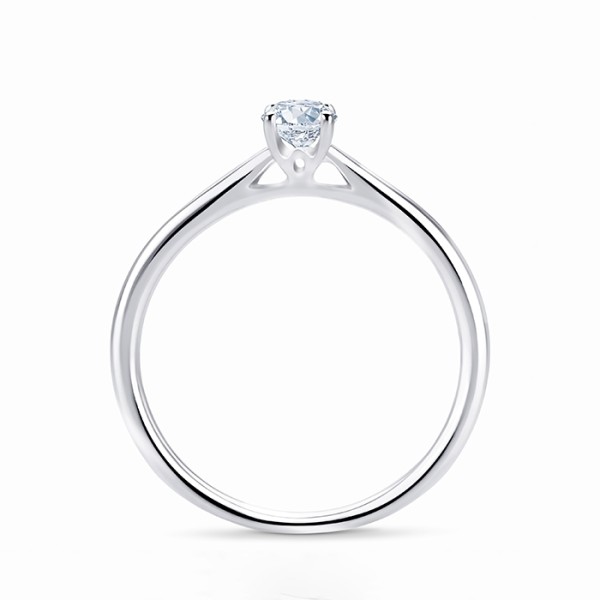 Anillo Solitario Diamante "Oval S" Oro Blanco talla oval-3