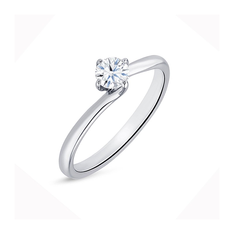 Anillo Solitario oro blanco y brillante central desde 0.15 cts "Arba S"-2