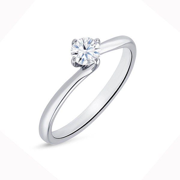 Anillo Solitario oro blanco y brillante central desde 0.15 cts "Arba S" 2