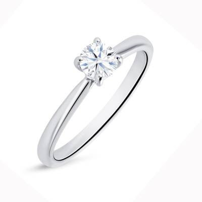 Anillo "Harmony S" Oro Blanco con Diamante central talla brillante-2