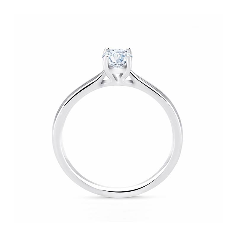 Anillo "Harmony S" Oro Blanco con Diamante central talla brillante-3