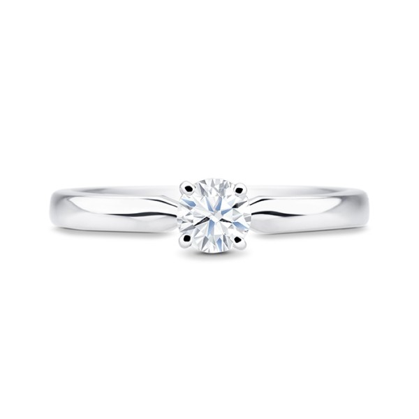 Sortija de oro "Viena S" con un Diamante central y forma sensual