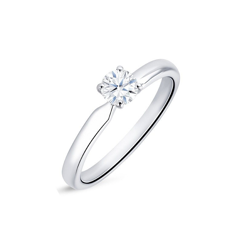 Sortija de oro "Viena S" con un Diamante central y forma sensual-2