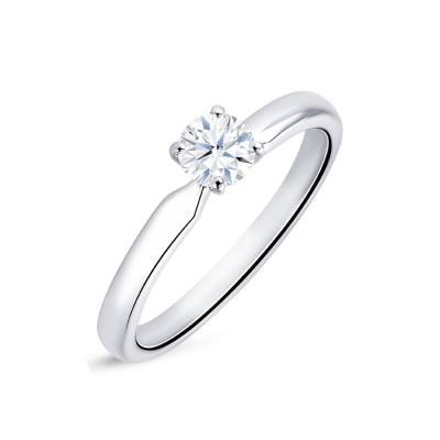 Sortija de oro "Viena S" con un Diamante central y forma sensual-2