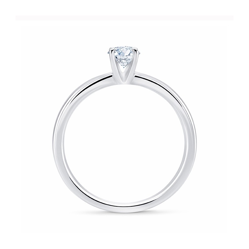 Sortija de oro "Viena S" con un Diamante central y forma sensual-3