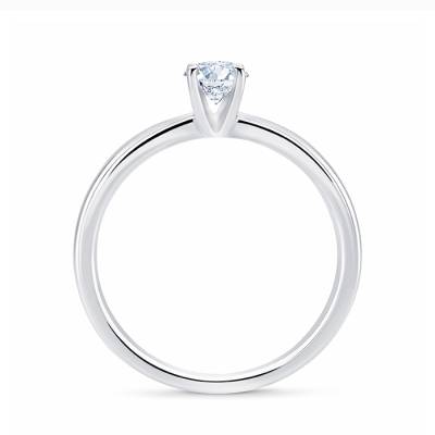 Sortija de oro "Viena S" con un Diamante central y forma sensual-3