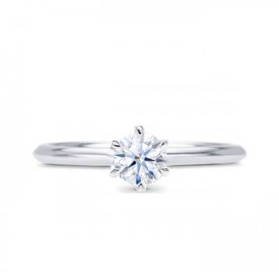 Anillo Solitario "Hana S" en Oro Blanco y Diamante