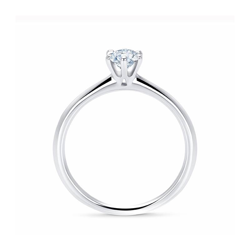 Anillo Solitario "Hana S" en Oro Blanco y Diamante-3