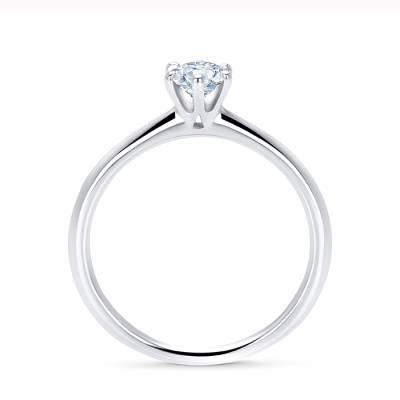 Anillo Solitario "Hana S" en Oro Blanco y Diamante-3