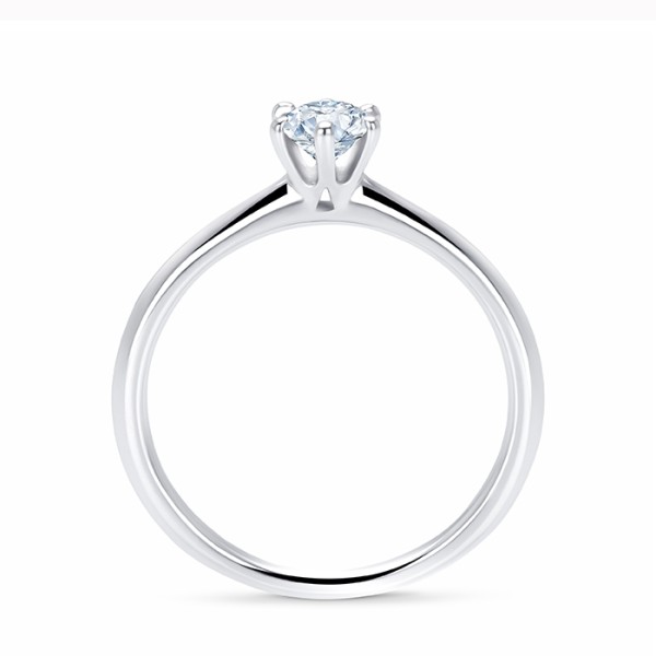 Anillo Solitario "Hana S" en Oro Blanco y Diamante-3