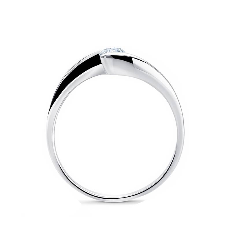 Sortija "NewYork S" en oro blanco con brillante de 0.20 cts-3