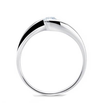 Sortija "NewYork S" en oro blanco con brillante de 0.20 cts-3