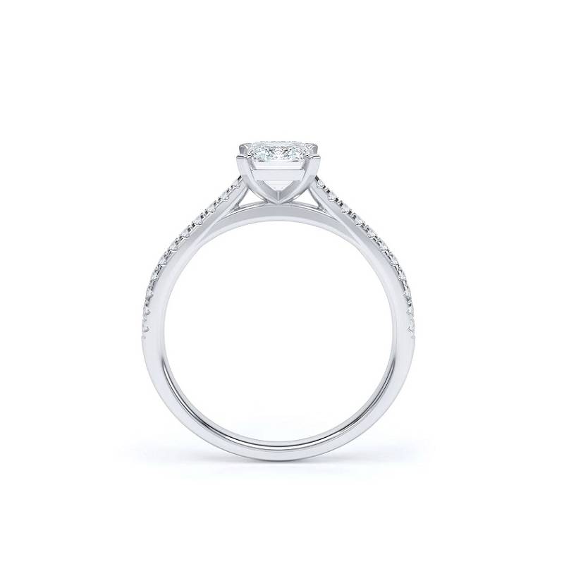 Anillo "Love" con diamante de 1.00 quilate de corte esmeralda