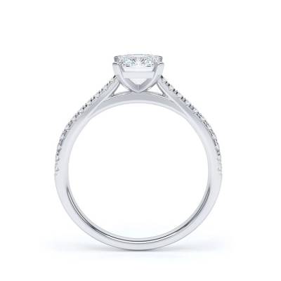 Anillo "Love" con diamante de 1.00 quilate de corte esmeralda