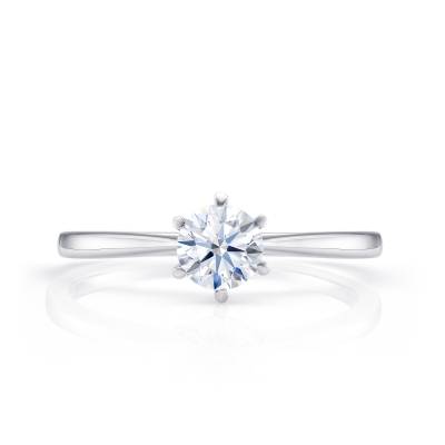 Anillo clásico de compromiso de Oro Blanco de 18k y diamante desde 0.14 cts  "Florencia"- SR 14
