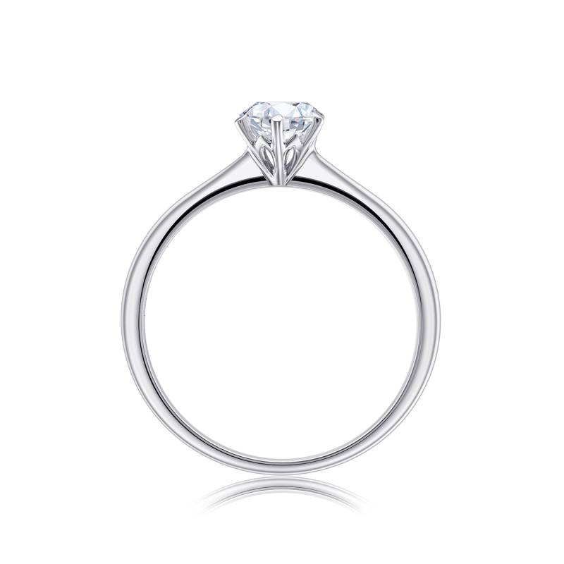 Anillo clásico de compromiso de Oro Blanco de 18k y diamante desde 0.14 cts  "Florencia"- SR 14-3