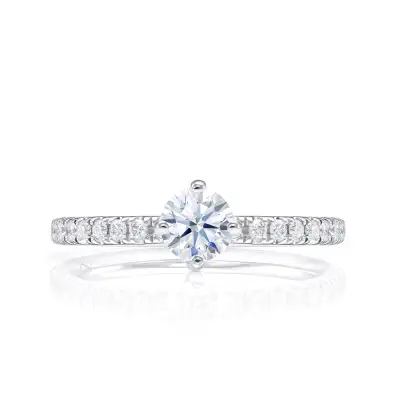 Anillo oro blanco 18K con Diamantes certificados