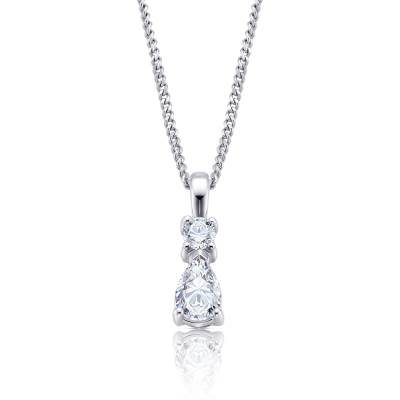 Pendentif Diamante perilla y brillante oro blanco cce2-ob