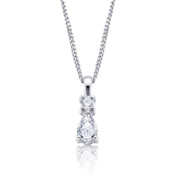 Pendentif Diamante perilla y brillante oro blanco cce2-ob