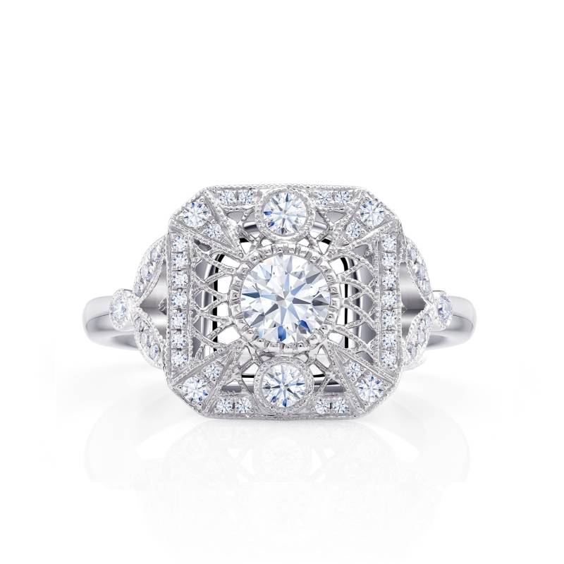 Exclusivo Anillo "Toscana" de oro blanco con diamantes.