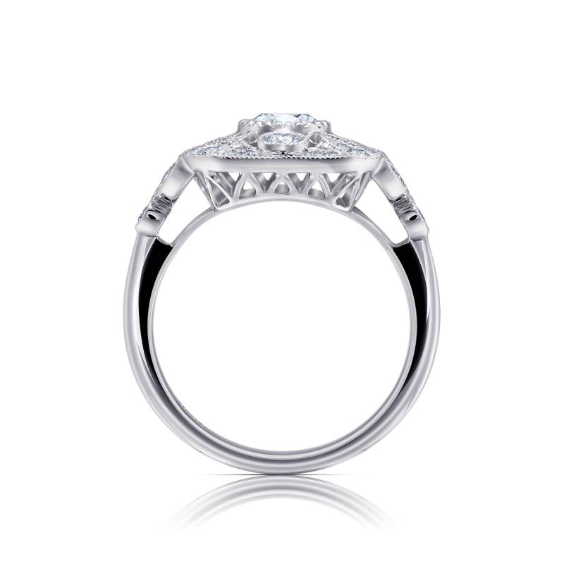 Exclusivo Anillo "Toscana" de oro blanco con diamantes.