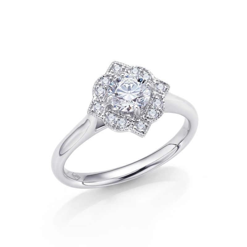 Sortija de pedida "Etoile" Brillantes y oro -SR 121 de la Colección Vintage-2