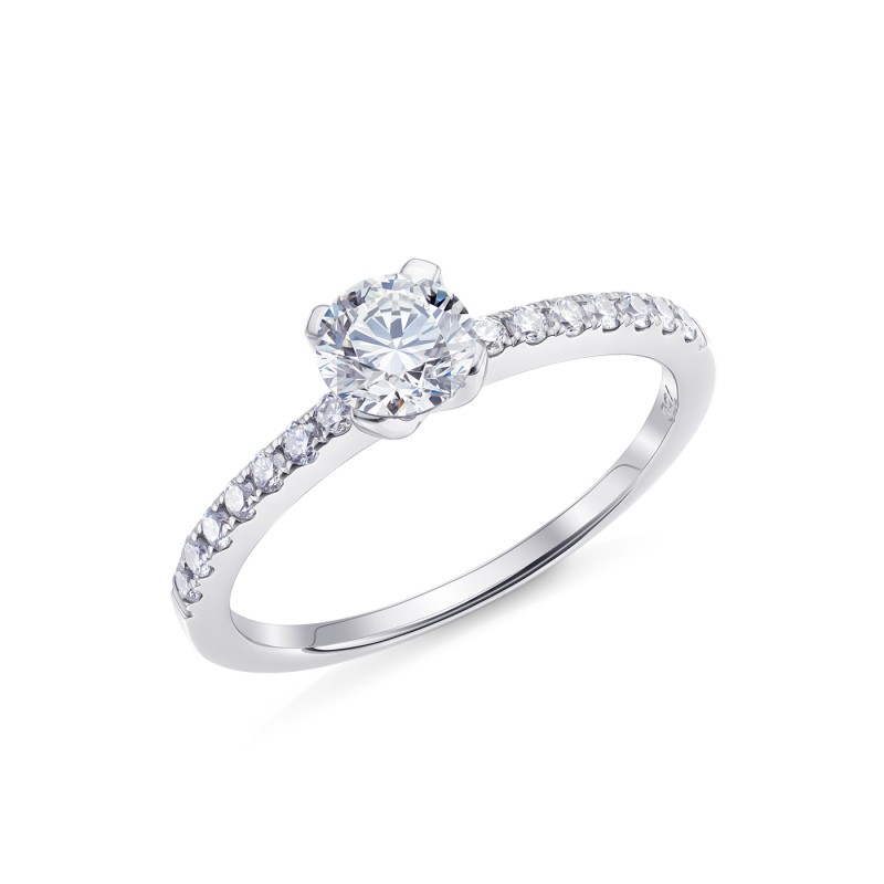 Anillo "Oslo" clásico de promesa con Brillantes - SR 24