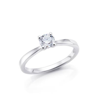 Anillo solitario Safed de oro blanco de ley con diamante desde 0.15 cts - Jorge Juan Joyeros