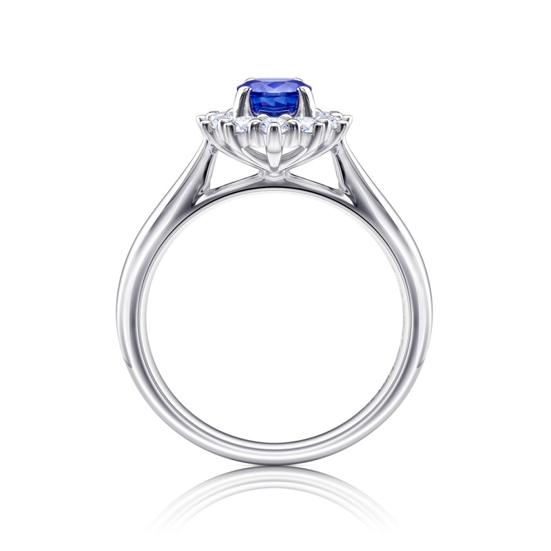 Anillo "Blue Classic Halo" con Zafiro oval SR 136-3