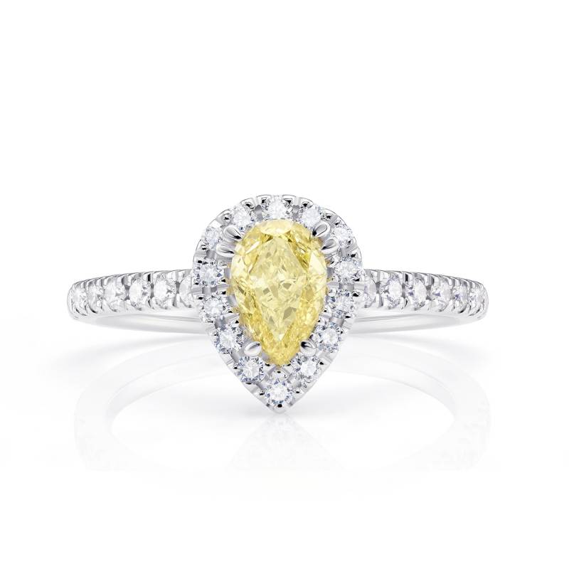 Anillo "Fancy Pear shape" en oro con diamante amarillo - SMJK 51