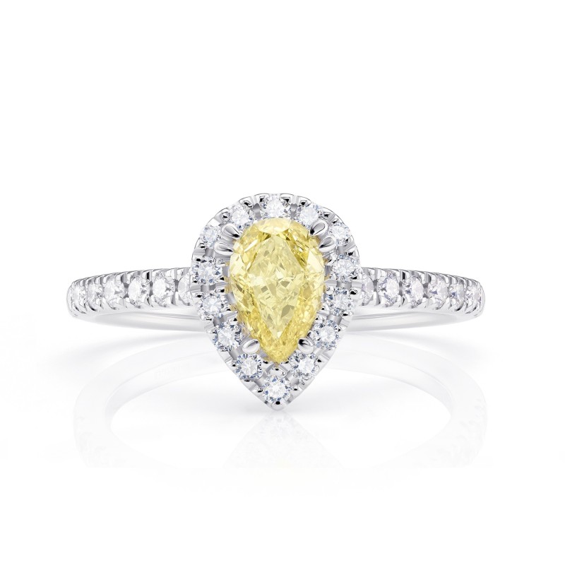 Anillo "Fancy Pear shape" en oro con diamante amarillo - SMJK 51