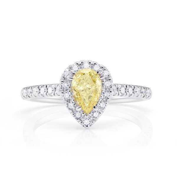 Anillo "Fancy Pear shape" en oro con diamante amarillo - SMJK 51
