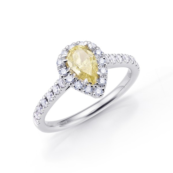 Anillo "Fancy Pear shape" en oro con diamante amarillo - SMJK 51 2