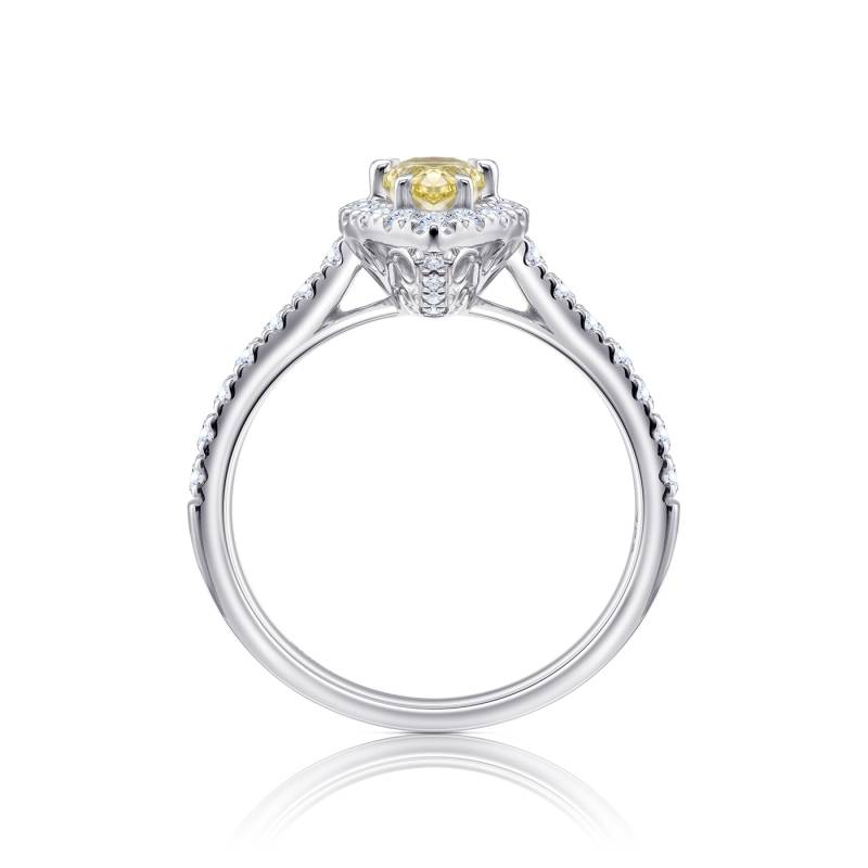 Anillo "Fancy Pear shape" en oro con diamante amarillo - SMJK 51