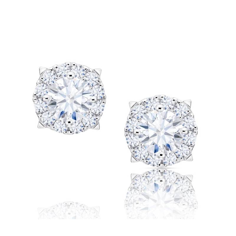 Pendientes con Brillantes y orla especial y oro PPHK 12