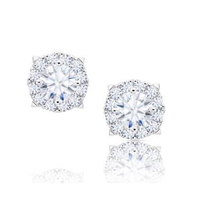 Pendientes con Brillantes y orla especial y oro PPHK 12