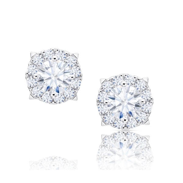 Pendientes con Brillantes y orla especial y oro PPHK 12