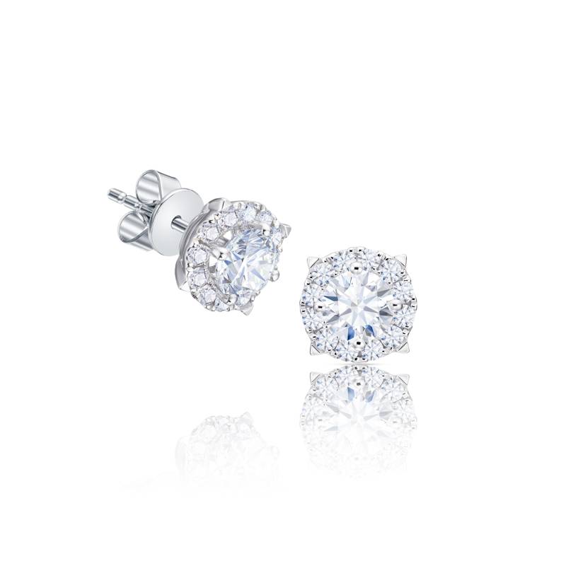 Pendientes con Brillantes y orla especial y oro PPHK 12-2