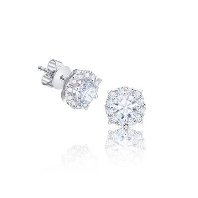 Pendientes con Brillantes y orla especial y oro PPHK 12-2