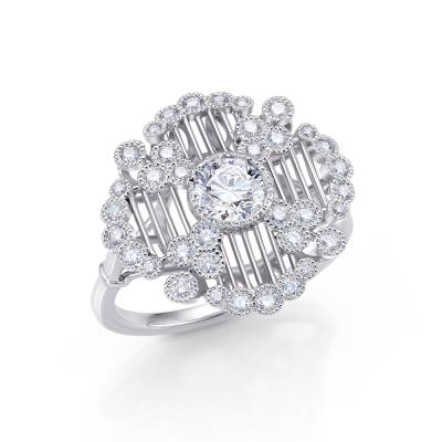 Anillo "Scala" estilo Vintage con Brillantes  SR 130-2