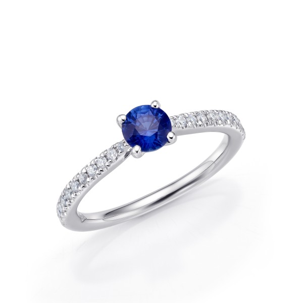 Anillo Blue Namibia zafiro redondo ceylan y brillantes SR66 2