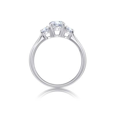 Sortija "Trinity" con 3 brillantes en oro blanco 18K  SR 125-3