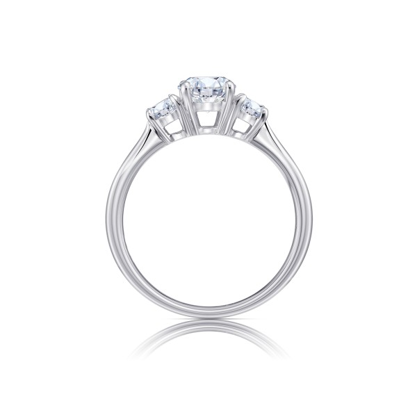 Sortija "Trinity" con 3 brillantes en oro blanco 18K  SR 125-3