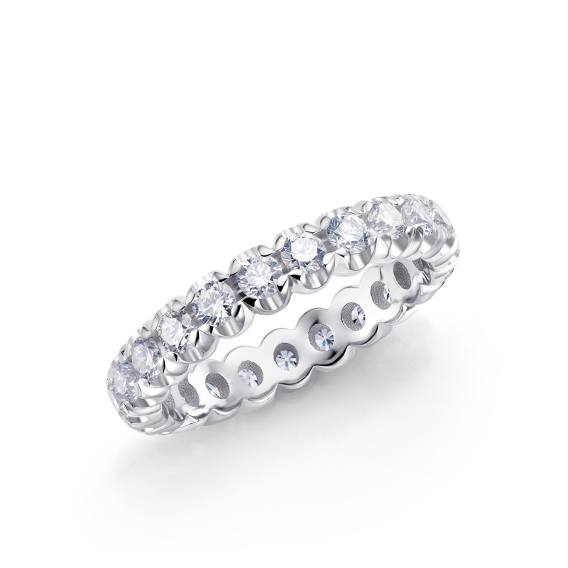 Alianza Eternity de brillantes en oro blanco 18K SML14-2