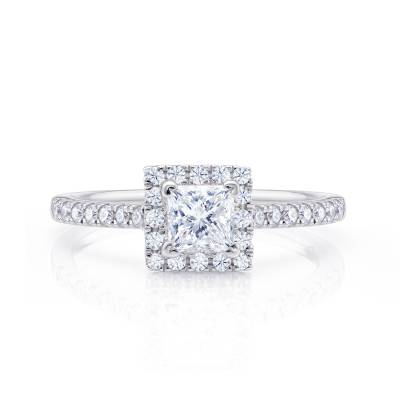 Sortija "Brickell" con Princesa y orla y de diamantes- SR 103