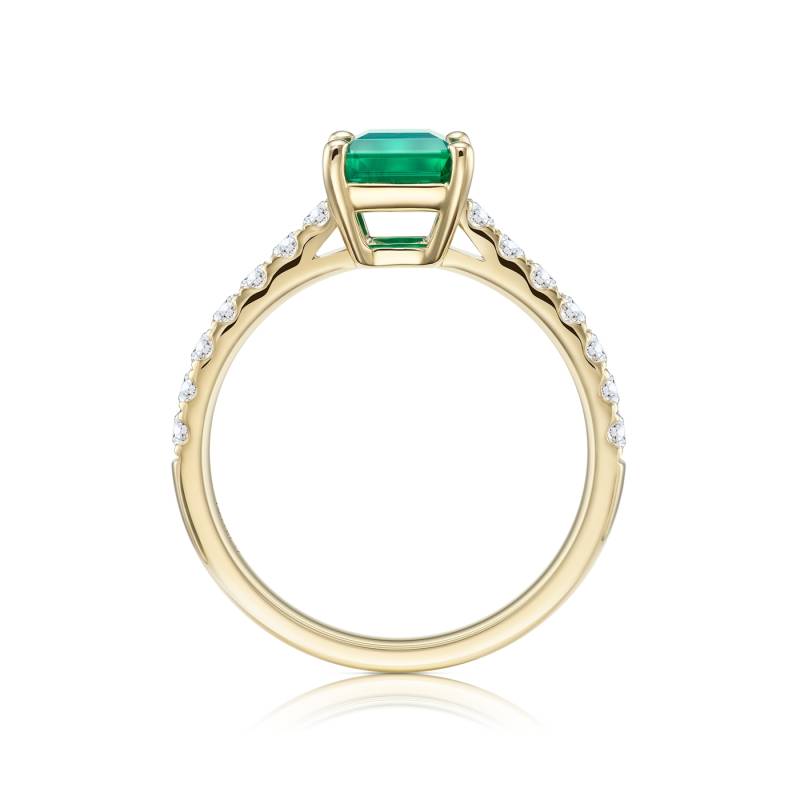 oro amarillo anillo esmeralda